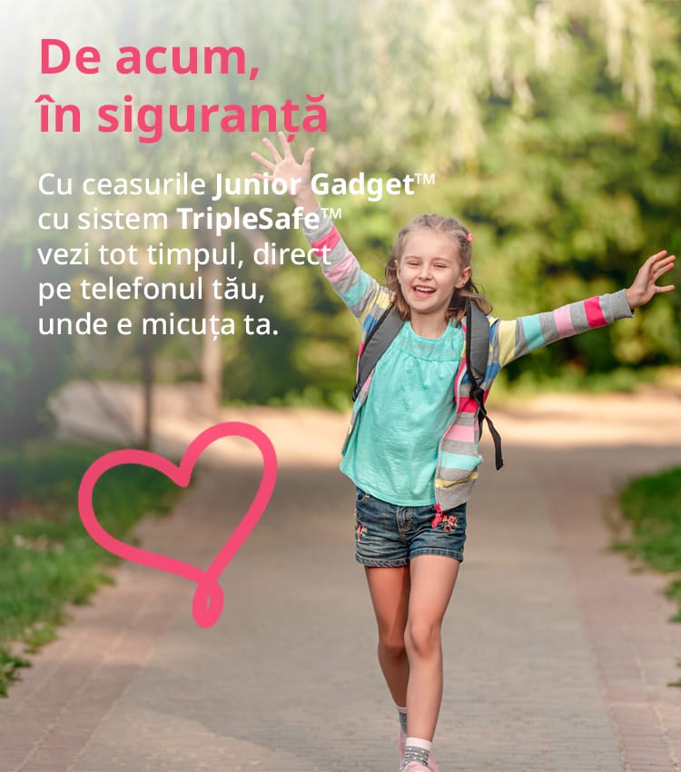 Ceas-pentru-fete-Junior-Gadget-Slim-PRO-roz-localizare-GPS-TripleSafe