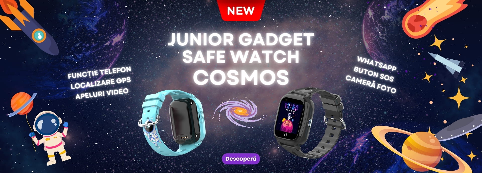 ceas pentru copii cu gps model nou Junior Gadget Cosmos